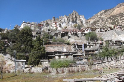 Ancient village of Braga on the route of Annapurna circuit.