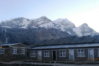 The lodge situated  at Thorong Phedi(4450m)