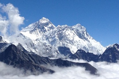 The view of Mt. Everest and lhotse from Renjo pass 
