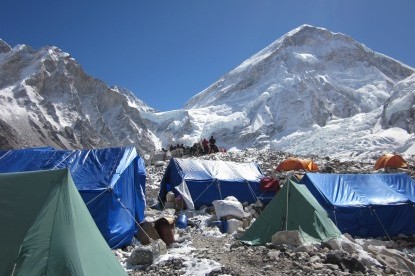 The logistics at the Base Camp of Everest