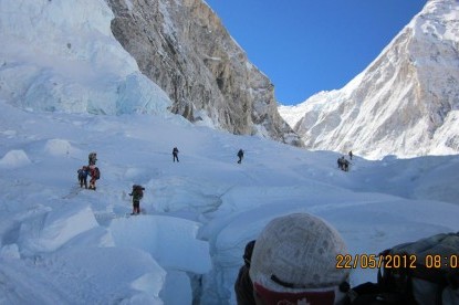 Khumbu icefall crossing