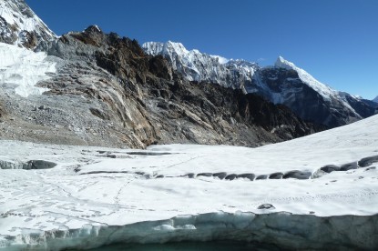 The glacier at the Chola pass.