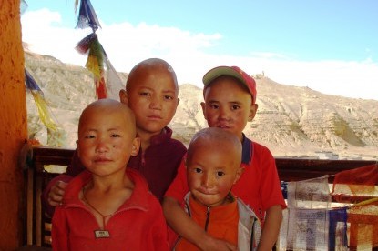 Young monks at Chhoser monastery.