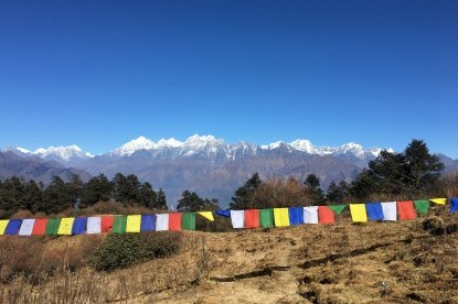 Mountain views of Khumbu region including Mt. Everest.