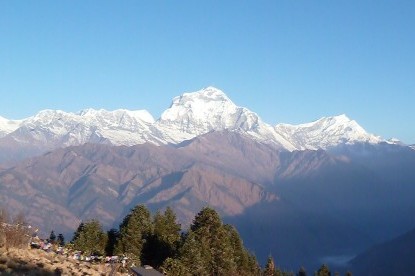 View of mt. Dhaulagiri and Tukuche peak from Poonhill.